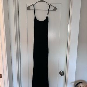 Skims black maxi body con dress